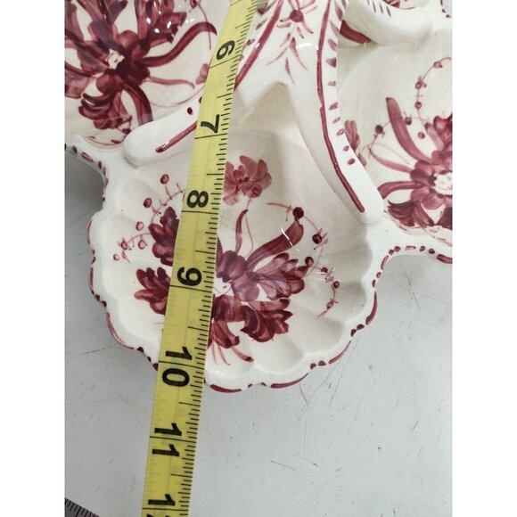 Vintage Maruhon Ware Japan 4 Compartment Serving Dish With Handle Floral Ceramic - Picture 7 of 8